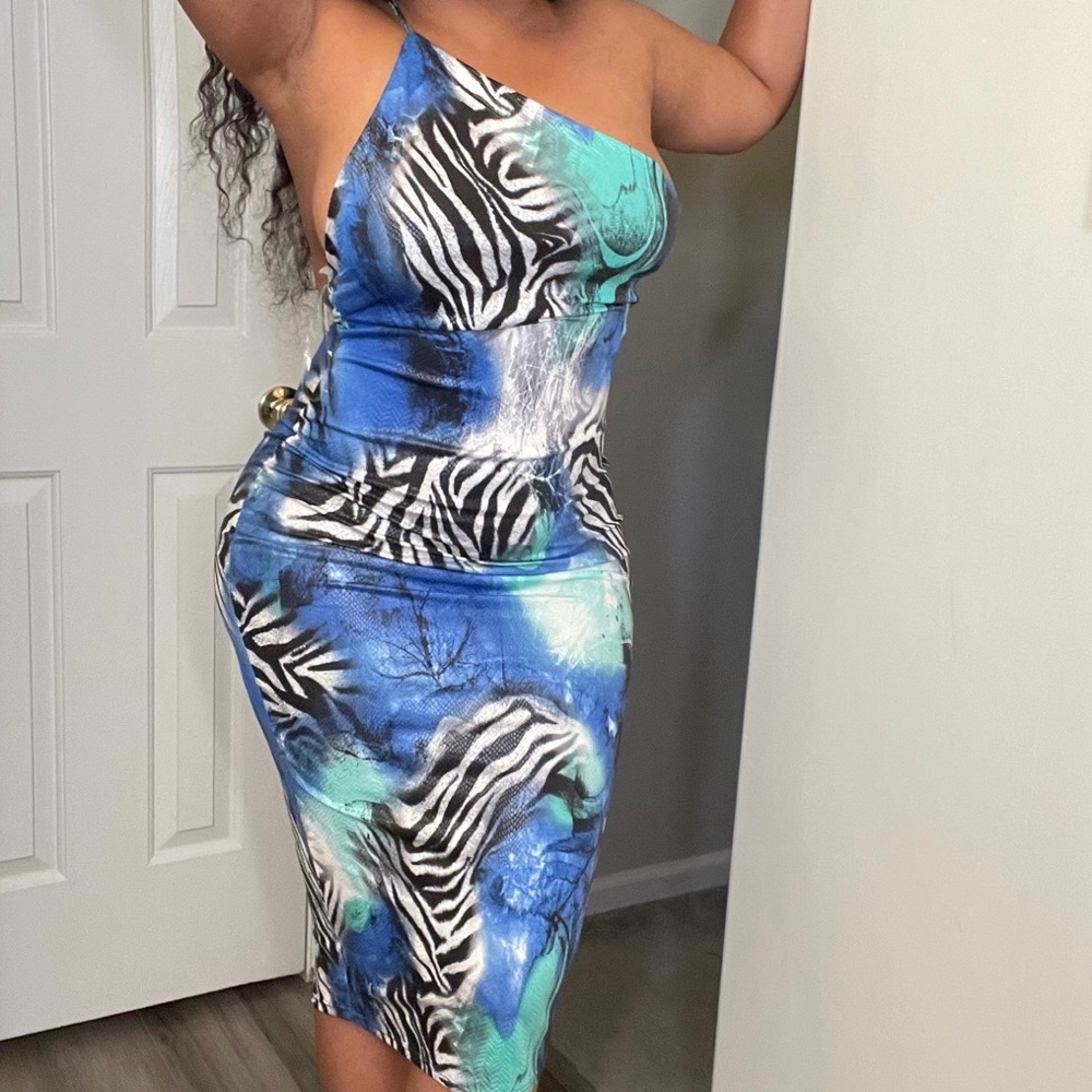 Abstract Zebra Club Dress